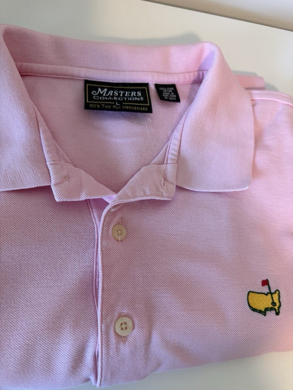 Masters Collection Polo Shirt Mens L Pink Golf Preppy Pima Cotton
